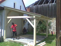 Dřevěný přístřešek, pergola Mrákotín